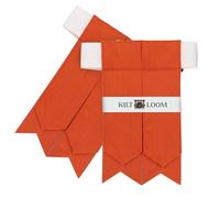 Men’s Kilt Flashes with Adjustable Buckle - Plain & Tartan Kilt Sock Garters - Acrylic Wool Highland Wear (Orange)