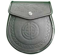 Men’s Kilt Sporrans Black Leather Celtic Design Embossed/Highland Kilt Sporrans