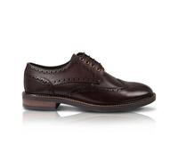 Men’s Leather Wingtip Brogue Classic Brown Derby Lace-Up Dress Shoes - Brown 9