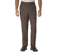 Men’s Lightweight 100% Polyester High Waist Trousers Casual Business Office Work Home Smart Dress Pants | Upto 60 inch Waist and 33 Inside Leg Brown