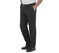 Men’s Lightweight 100% Polyester High Waist Trousers Casual Business Office Work Home Smart Dress Pants | Upto 60 inch Waist and 33 Inside Leg Black