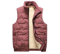 Men’s Lightweight Gilet Winter Causal Body Warmer Jacket Sleeveless Puffer Quilted Padded Coat Fleece Lining Insulated Vest Waistcoat Red XXL