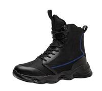 Men’s Lightweight Waterproof Tactical Boots with Non-slip Sole, Durable Lace-Up Combat Work Boots for Men, Breathable Safety Boots with Ankle Support, Green Military-Style Footwear