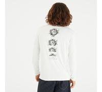 Men’s Long-sleeved Surf T-shirt Upf50+ - White Flower