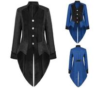Men 's Medieval Steampunk Tailcoat Sale Clearance, Male Victorian Tuxedo Jacket Renaissance Patchwork Swallow-tailed Coat Vintage Frock Tailcoats Vintage Embroidery Outwear Halloween Cosplay Costume