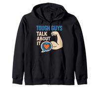 Men’s Mental Health Advocate Emotional Strength Design Zip Hoodie