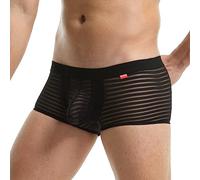Men’s Mesh Underwear Soft and Breathable Short Underwears 3D-Pouch Translucent Briefs Multiple Colors (Black,XL)