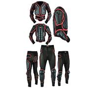 Men’s Motorbike Motorcycle Full Spine Body Armour Protection Motocross Protective Guard Jacket Wear & Protective Biker Trouser Suit Waist - 32" to 35"/Chest -36" to 40"-L/XL