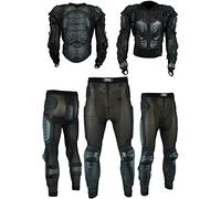 Men’s Motorbike Motorcycle Full Spine Body Armour Protection Motocross Protective Guard Jacket Wear & Protective Biker Trouser Suit Waist - 30" to 33"/Chest -30" to 36"- S/M