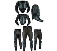 Men’s Motorbike Motorcycle Full Spine Body Armour Protection Motocross Protective Guard Jacket Wear & Protective Biker Trouser Suit Waist - 36" to 38"/Chest -46" to 50"-4XL