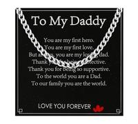 Men’s Necklace Daddy Father Day Gifts from Daughter Son Kids Best Dad Grandad Father’s Gifts Daddy to be Gifts Cuban Chain Necklace Jewellery Presents for Birthday Fathers Day Christmas Valentines Day