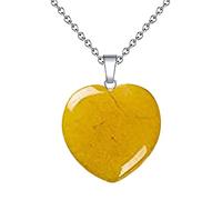 Men S Necklace Natural Stone Crystal Amethyst Powder Crystal Love Pendant Jade Peach Shaped Gem Pendant Necklace Slide Pendant (C, One Size)