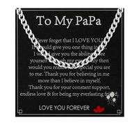 Men’s Necklace Papa Father Day Gifts Best Papa Grandad Father’s Gifts Papa to be Gifts Cuban Chain Necklace Jewellery Presents for Birthday Fathers Day Christmas Valentines Day
