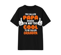 Men’s Novelty Papa T Shirt, “I'm Called PAPA Because I Am Way Too Cool to Be Called Grandpa” Short Sleeve Tops Summer Tops
