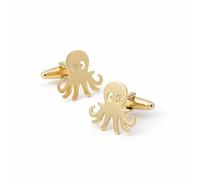 Men’s Octopus Cufflinks - Stainless Steel Ocean-Themed Cuff Links with Gift Box & Polishing Cloth - Available in Silver & Gold, normal, Stainless Steel, no gemstone