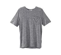 Men’s Open-Back Adaptive No-Peek V-Neck Pocket Tee, Heather Gray, XXL