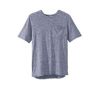 Men’s Open-Back Adaptive No-Peek V-Neck Pocket Tee, Heather Indigo, XXL