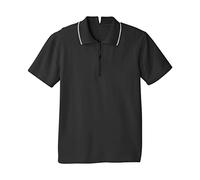 Men’s Open-Back Adaptive Polo Shirt with Zip, Black, XL