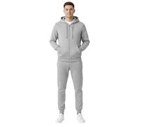 Men’s Plain Tracksuit Zip Up Hoodie & Joggers Trouser Suit Set - Casual Warm Fleece Top Regular Fit Track Suit Sweatsuit With Drawstring Hoodie And Front Pockets Jogging Sets UK S-XXL-Grey - Small