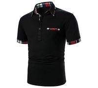 Men‘s Plus Size Casual Shirt | Soft Short Sleeve Lapel Tee, Comfort Stretch Top for Big and Tall Everyday Wear Black 6XL
