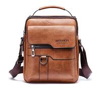 Men’s Premium Leather Messenger Bag - Stylish Crossbody Shoulder Satchel, Retro Business Bag, Large Capacity for Casual & Professional Use
