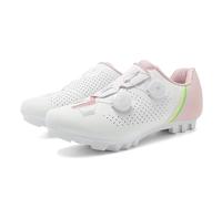 Men’s Professional Mountain Bike Shoes - Aggressive Grip & Rugged Lightweight Build for Off-Road Endurance, All-Terrain Stability & All-Day Ride Comfort White-Pink6.5