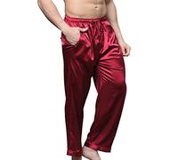 Men’s Pyjama Bottoms Lounge Pants Gentlemen’s Sleepwear/Nightwear (Burgundy, XL)