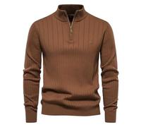 Men’s Quarter Zip Jumper, Men's Jumper Rib Jumper Turtle Neck Long Sleeve Roll Neck Knitted Sweater Causal Mens Roll Neck Jumper Fishermans Jumper Mens Zip Jumper Sweatshirts Winter Pullover