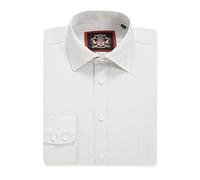 Men’s Regular Fit, Long Sleeve, Fine Stripe Shirts | Single Button Cuff | Traditional Tailoring | The Windsor Formal Dress Shirt for Men by Janeo British Apparel. (Soft Lime, 15.5 in Collar)