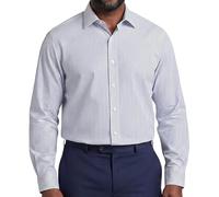 Men’s Regular Fit, Long Sleeve, Fine Stripe Shirts | Single Button Cuff | Traditional Tailoring | The Windsor Formal Dress Shirt for Men by Janeo British Apparel. (Grey, 22.0 in Collar)
