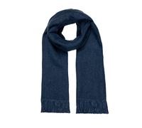 Men’s Reversible Two-Tone Scarf with Tassels - Navy / One