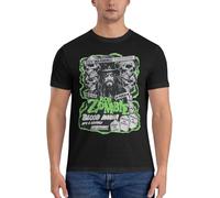 Men’s Rob Singer Zombies Outdoor Shirts Short Sleeve Graphic T-Shirt Crewneck Cotton Tee for Men Black M