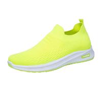 Men’s Running Shoes Orthopedic Arch Support Work Trainers Breathable Mesh Athletic Sneakers Cushioned Walking Workout Shoes Bowling Hiking Sport Sneaker (Yellow, 8.5)