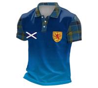 Men’s Scotland Polo Shirt 2026 Summer Short Sleeve Casual Patriotic Tee Golf Top Relaxed Fit Celebration Football Outfit for Holiday UK