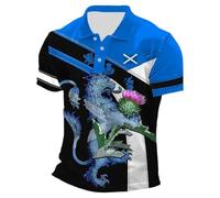 Men’s Scotland Polo Shirt 2026 Summer Short Sleeve Casual Patriotic Tee Golf Top Relaxed Fit Celebration Football Outfit for Holiday UK