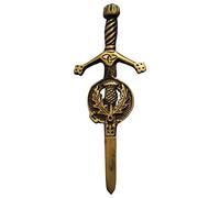 Men’s Scottish Kilt Pin Thistle Antique Kilts for Men 4” Inches - Scotland Highland cloak Pins & Brooches Silver Gift, Irish Sword Needle10cm (Thistle round kilt pin)