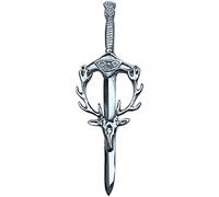 Men’s Scottish Kilt Pin Thistle Antique Kilts for Men 4” Inches - Scotland Highland cloak Pins & Brooches Silver Gift, Irish Sword Needle10cm (Stag Head)