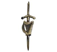 Men’s Scottish Kilt Pin Thistle Antique Kilts for Men 4” Inches - Scotland Highland cloak Pins & Brooches Silver Gift, Irish Sword Needle10cm (Harp Antique)