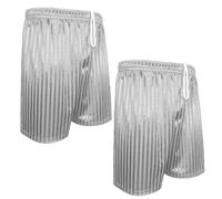 Men’s Shadow Stripe Sports Shorts - Ultra-Lightweight, Breathable & Quick-Dry Activewear - Stylish Gym, Running, Training & Casual Lounge Shorts with Drawstring Waistband White