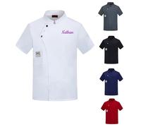 Men’s Short Sleeved Chef Jacket Ice Silk Breathable Oil-Resistant Custom Embroidery Ergonomic Kitchen Workwear for Summer