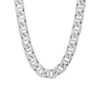Men’s Silver-Tone Stainless Steel 6.5 mm Flat Mariner Link Chain Necklace - Sl urable, 20”-24”