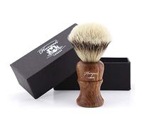 Men’s Silvertip Badger Shaving Brush - Wooden Handle Wet Shave Brush with Chrome Base, Shaving Brush for Rich Lather & Traditional Wet Shaving Grooming