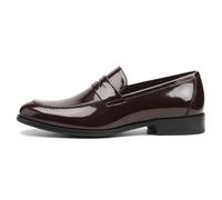 Men’s Slip-On Penny Loafers Classic Faux Leather Dress Shoes - Brown 12