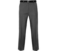 Men’s Smart Casual Formal Trousers for Business Office Wear - Executive Straight Leg Flat Front Dress Pants with Pockets, Everpress Smart Fit Work Trousers for Home and Work, Charcoal-42W / 27L