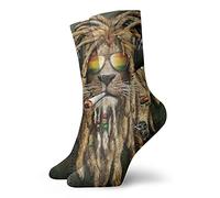 Men’S Socks Jamaican Rasta Reggae Judah Lion, Sports Socks Casual Work Socks Novelty Trainer Socks For Hiking Outdoor Basketball 40Cm