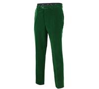 Men’s Soft Velvet Trousers Classic Dinner Part Tailored Fit Dress Pants [TRS-KAK-GREEN-44]