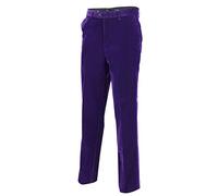 Men’s Soft Velvet Trousers Classic Dinner Part Tailored Fit Dress Pants [TRS-RICKY-PURPLE-38]