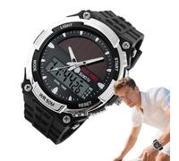 Men’s Solar Watch - Outdoor Digital Wristwatch With Date Display, Shockproof Fitness Tracker | Stylish Solar-Powered Watch For Sports, Field Work, Camping, Driving, Hiking, And Everyday Fashion Outfit