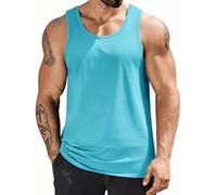 Men’s Solid Colour Sleeveless Vest 1/3 Pcs Cotton Lightweight Breathable Casual Gym Undershirt for Summer Activewear Emerald Green