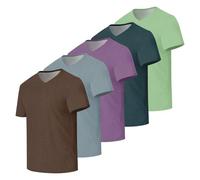 Men’s Solid V-Neck Short Sleeve T-Shirts 3/5 Pack Plain Color Casual Basic Tees Multipack Soft Breathable Summer Tops